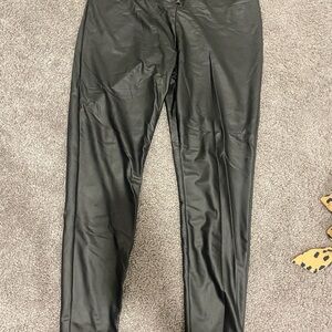 Black Faux Leather Pants